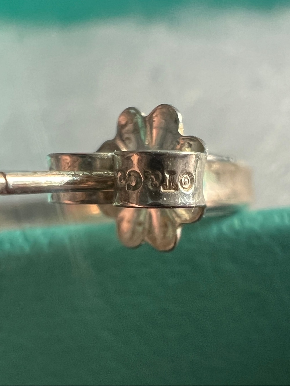 Tiffany & Co Sterling Silver Hoop Earrings, 1 inch, T&Co 1837, Original Owner - Picture 4 of 9